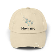 "Blow Me" Dandelion Cap — Distressed Baseball Hat
