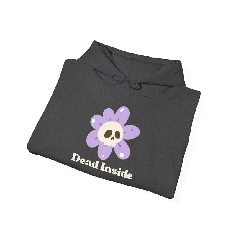 Graphic Floral Skull Hoodie "Dead Inside" - Unisex Heavy Blend™ Hooded Sweatshirt
