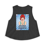 Pop Art Tee 'Teach My Facial Expressions' Women's Crop Top T-shirt