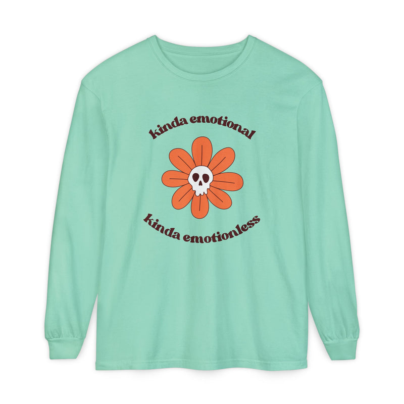Daisy Skull T-Shirt "Kinda Emotional Kinda Emotionless" Long Sleeve Tee