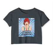 Festival Crop Top T-shirt — "I Need to Teach My Facial Expressions to Use Their Inside Voice" Pop Art Graphic Tee