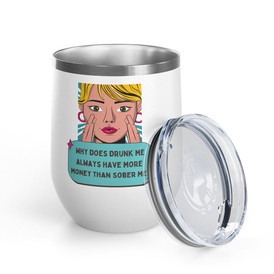 Drunk Me Pop Art Wine Tumbler - Stainless Steel 12oz