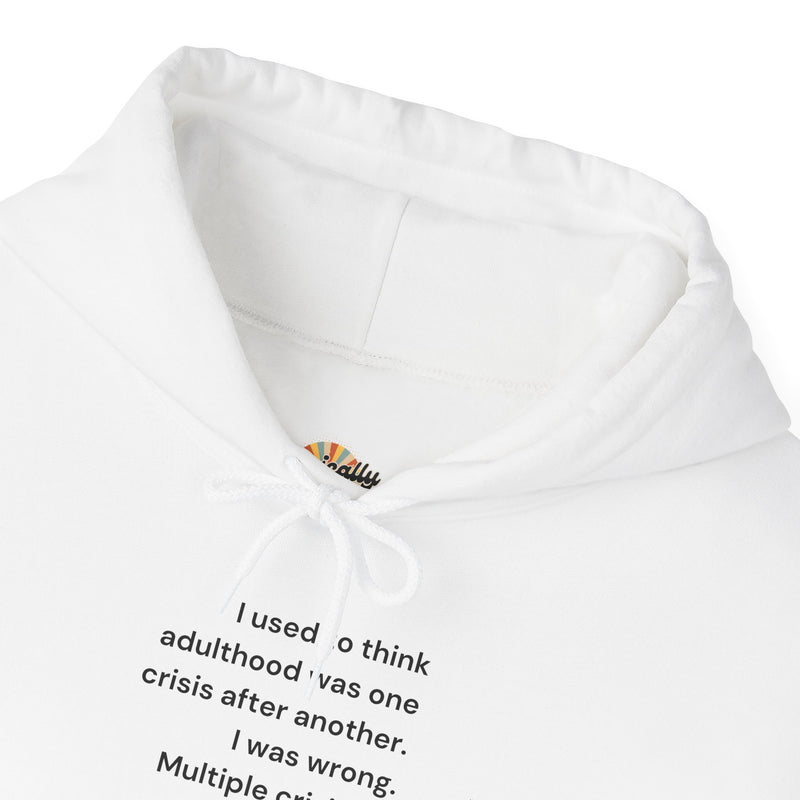 Graphic Text Hoodie — 'Adulthood' Hooded Sweatshirt