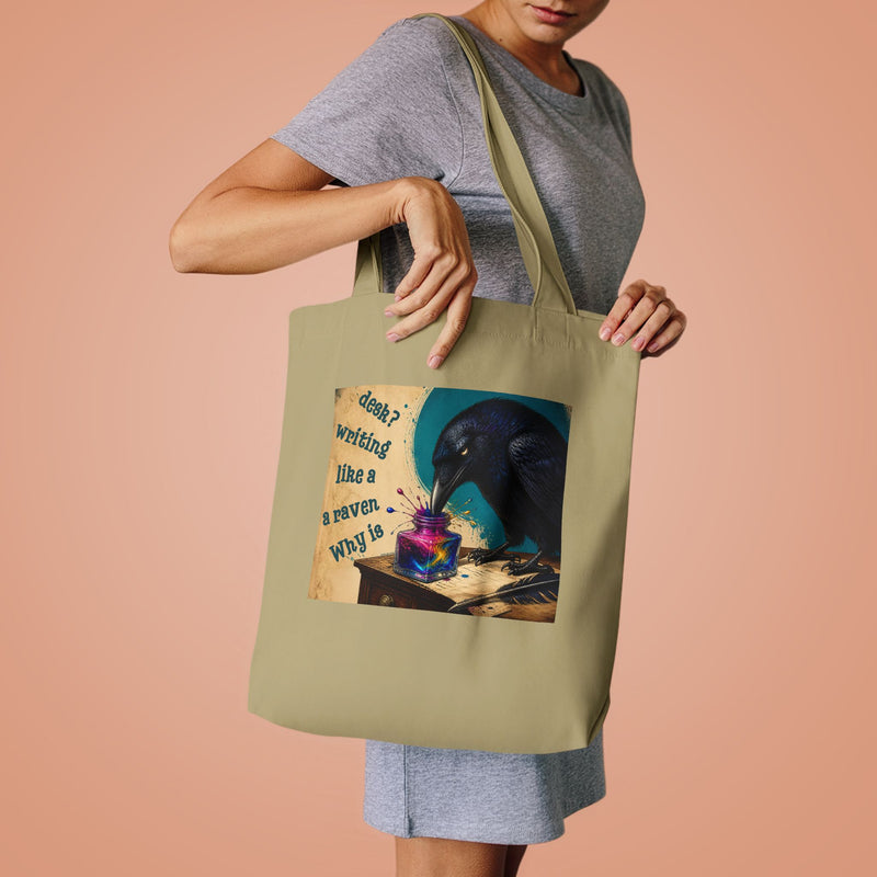 Wonderland "Why is a Raven Like a Writing Desk?" Cotton Tote Bag