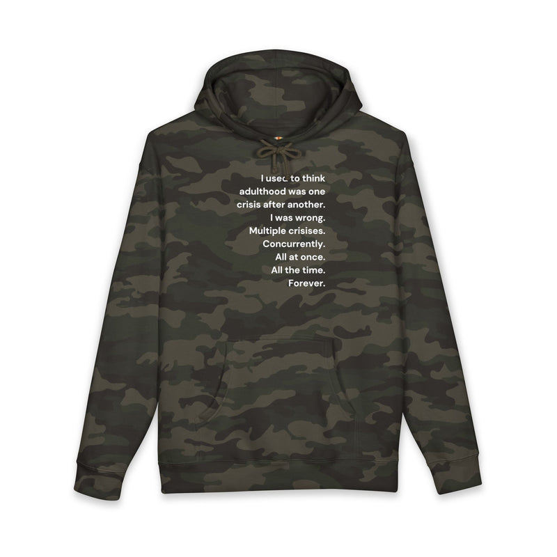 Camo Hoodie — 'Adulthood' Heavyweight Hooded Sweatshirt