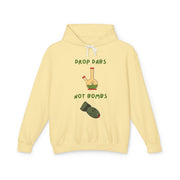 Drop Dabs Not Bombs - Unisex Lightweight Hooded Sweatshirt