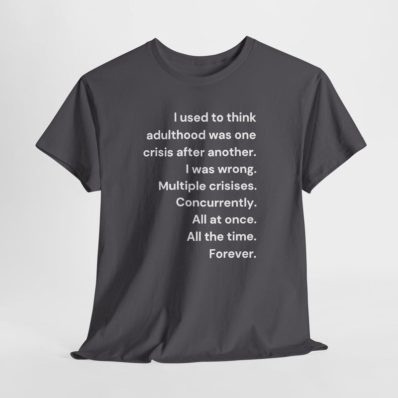 Minimalist Text Tee — 'Adulthood' Graphic T-Shirt