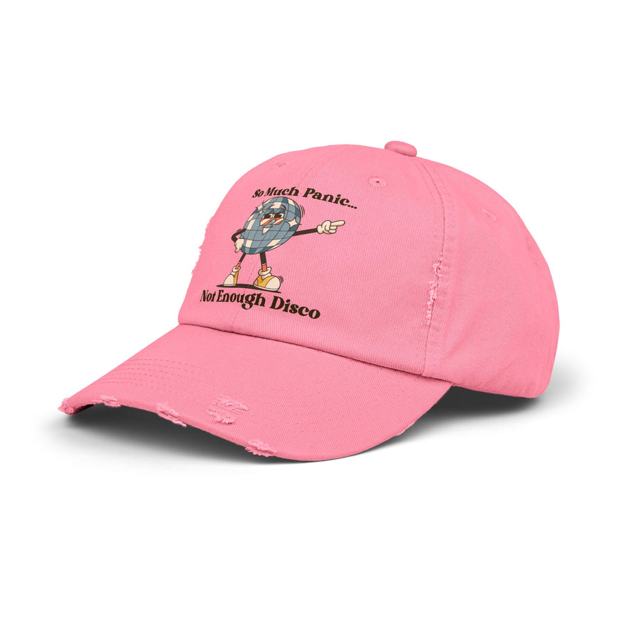 Distressed Cap — "So Much Panic... Not Enough Disco" Retro Disco Baseball Hat