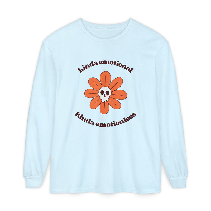 Daisy Skull T-Shirt "Kinda Emotional Kinda Emotionless" Long Sleeve Tee