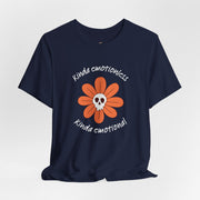 Graphic Tee - Kinda Emotionless Kinda Emotional Floral Skull Mental Health Awareness T-Shirt