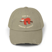 Baseball Hat - How Do I Uninstall Anxiety? Sloth Distressed Cap