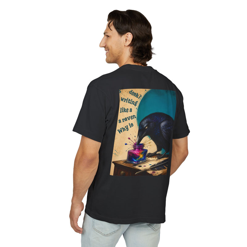 Wonderland Lane Seven Garment Dyed Urban Heavy Graphic Tee – “Why is a Raven Like a Writing Desk"