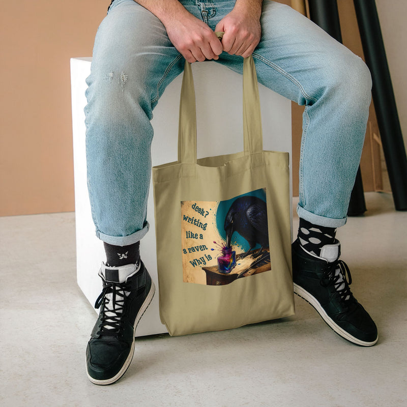 Wonderland "Why is a Raven Like a Writing Desk?" Cotton Tote Bag