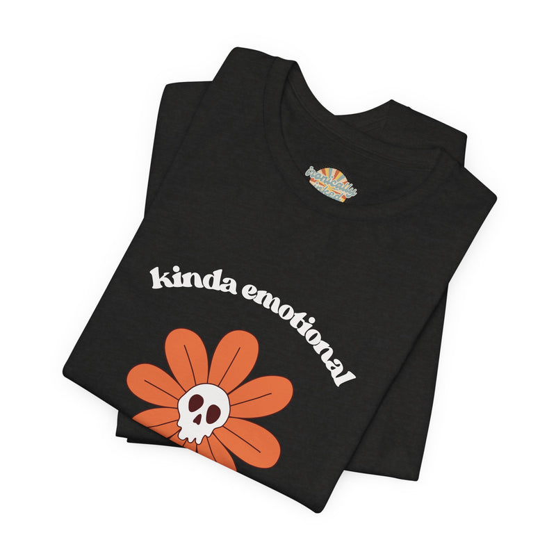 Graphic Tee - Kinda Emotionless Kinda Emotional Floral Skull Mental Health Awareness T-Shirt