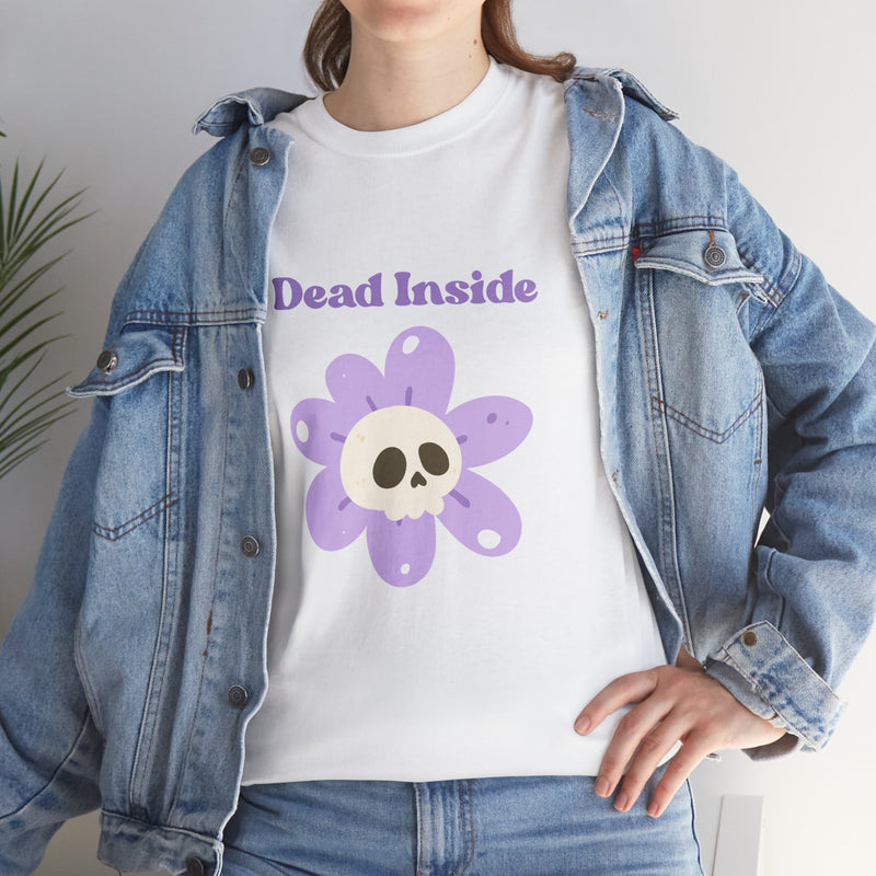 Graphic Tee — "Dead Inside" Skull Flower Mental Health Awareness T-Shirt