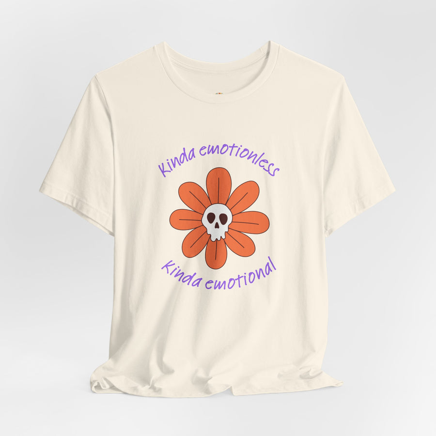 Graphic Tee - Kinda Emotionless Kinda Emotional Floral Skull Mental Health Awareness T-Shirt