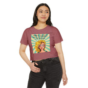 Retro Pop Art Crop Top T-shirt — “I Wanna Be 14 Again and Ruin My Life Differently” Graphic Tee