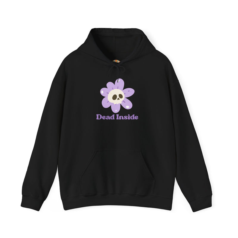 Graphic Floral Skull Hoodie "Dead Inside" - Unisex Heavy Blend™ Hooded Sweatshirt