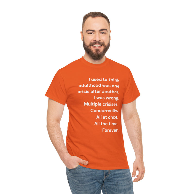 Minimalist Text Tee — 'Adulthood' Graphic T-Shirt
