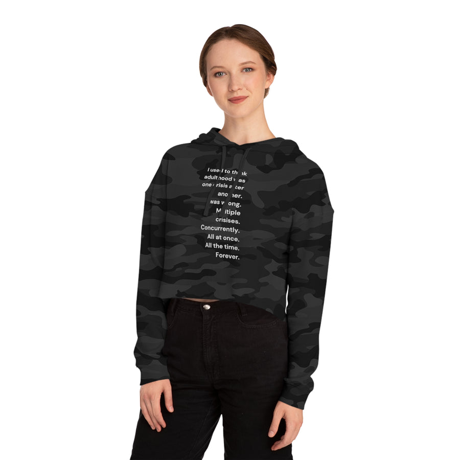 Adulthood - Women’s Cropped Hooded Sweatshirt