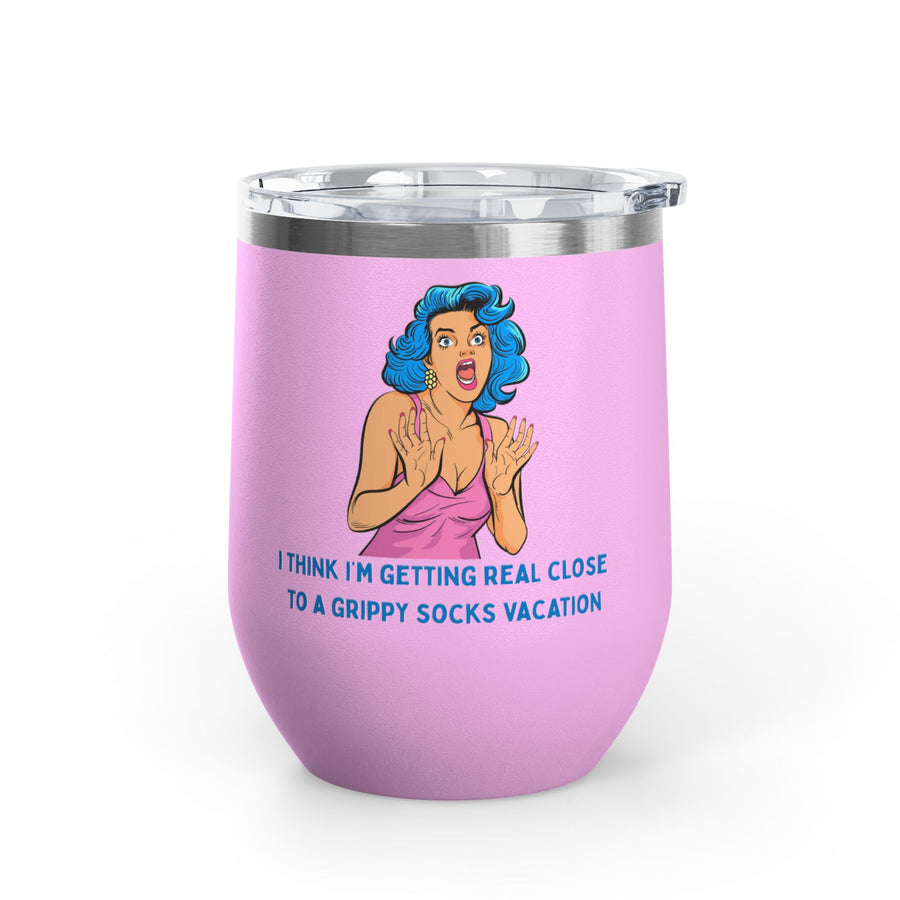 Grippy Sock Vacation Pop Art Wine Tumbler - Stainless Steel 12oz