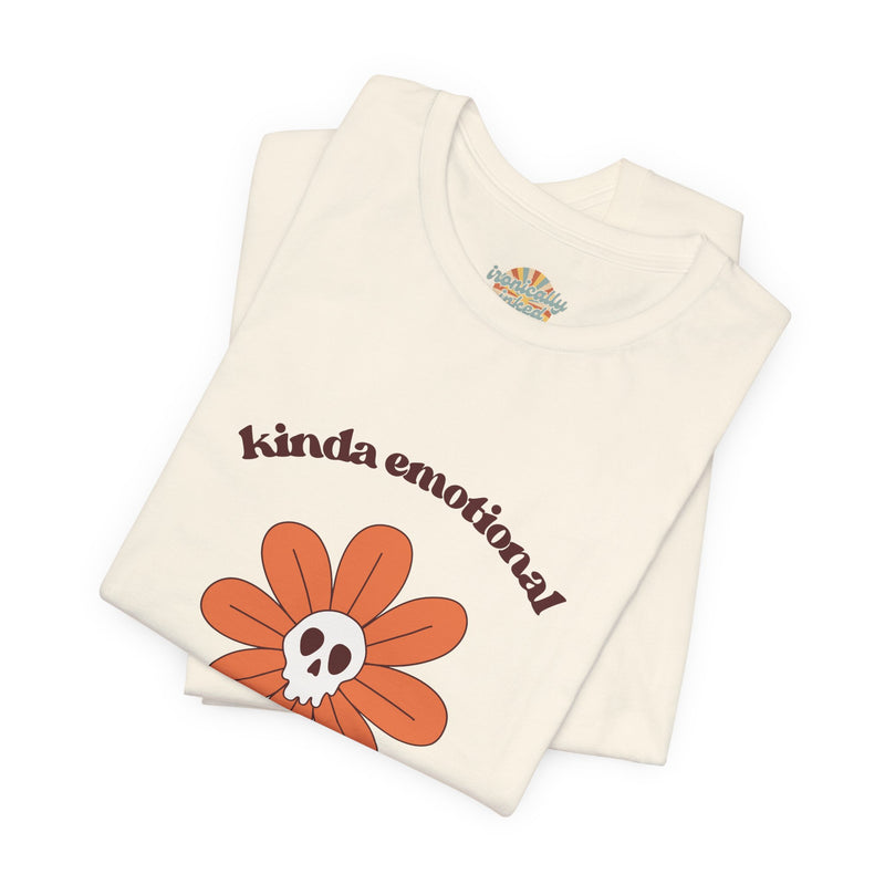 Graphic Tee - Kinda Emotionless Kinda Emotional Floral Skull Mental Health Awareness T-Shirt