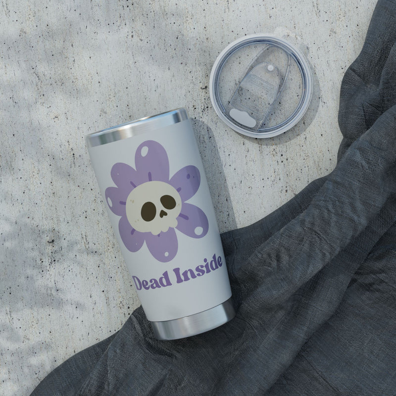 20oz Tumbler — 'Dead Inside' Purple Skull Flower Travel Mug