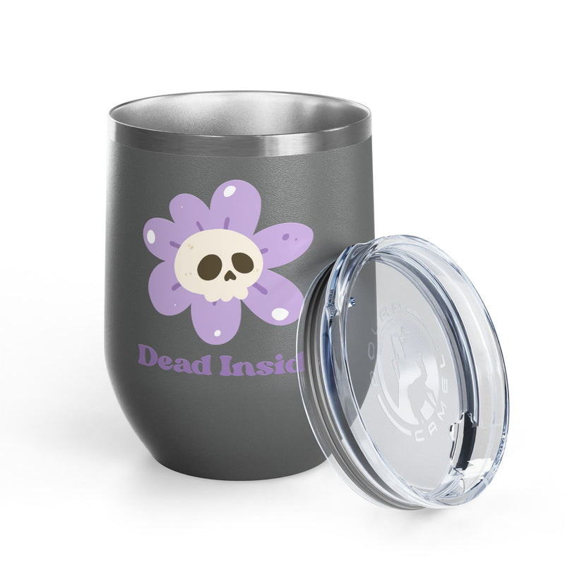 "Dead Inside" Floral Skull Wine Tumbler - Stainless Steel Insulated Outdoor Wine Cup - Pairs Perfectly with Patio for Day Drinking
