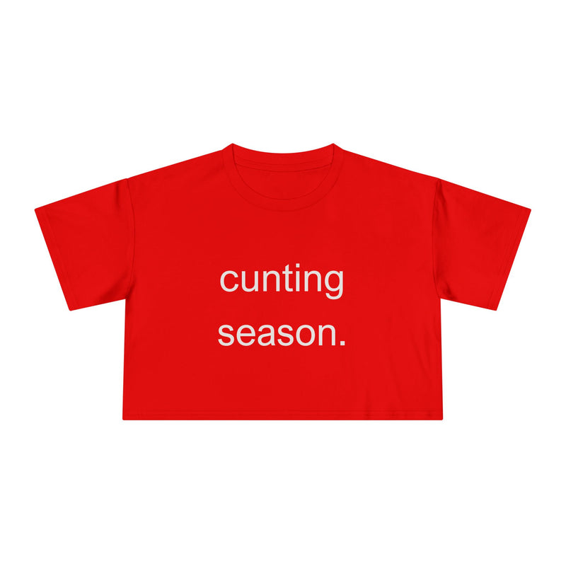 Statement Crop Tee — "Cunting Season" Subtle Minimalist Text T-shirt Top