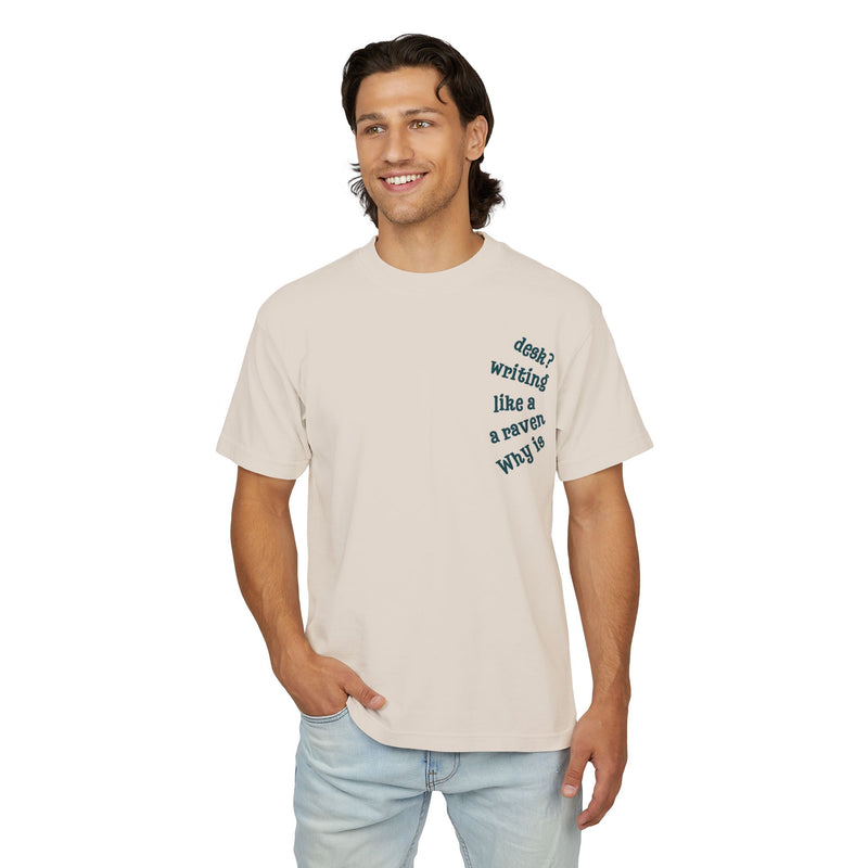 Wonderland Lane Seven Garment Dyed Urban Heavy Graphic Tee – “Why is a Raven Like a Writing Desk"