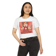 Pop Art Crop Top T-shirt — "Being Responsible Adult Every Single Day?" Graphic Tee for Women