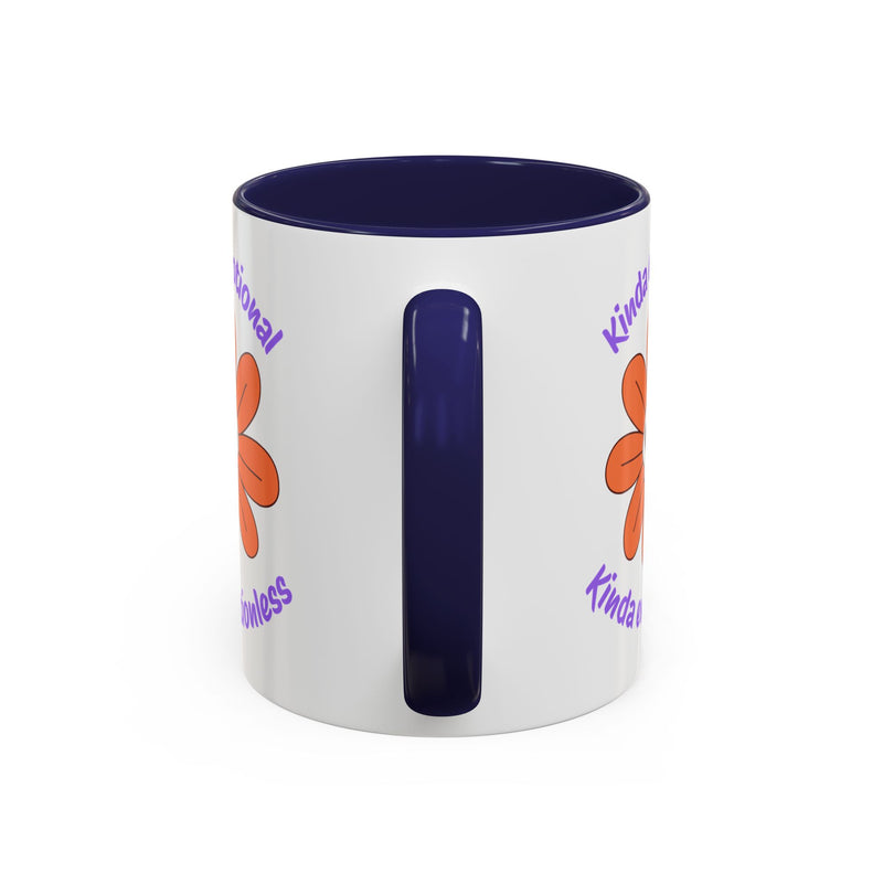 Coffee or Tea Mug — "Kinda Emotional, Kinda Emotionless" Floral Skull Accent Mug
