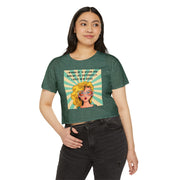 Retro Pop Art Crop Top T-shirt — “I Wanna Be 14 Again and Ruin My Life Differently” Graphic Tee