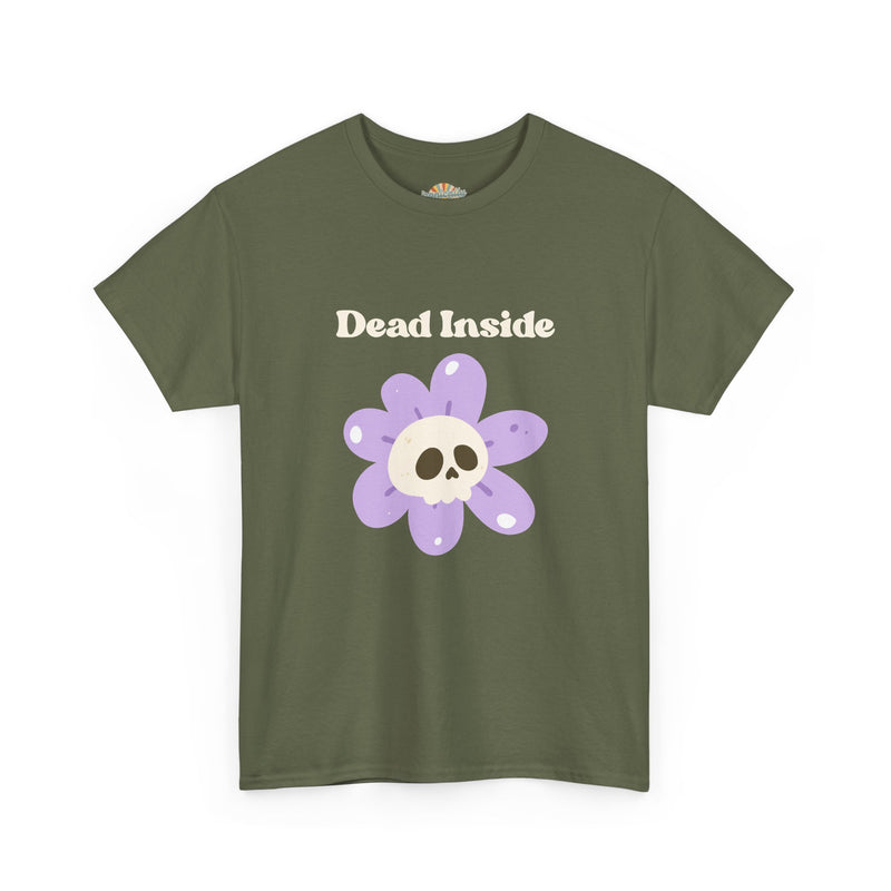 Graphic Tee — "Dead Inside" Skull Flower Mental Health Awareness T-Shirt
