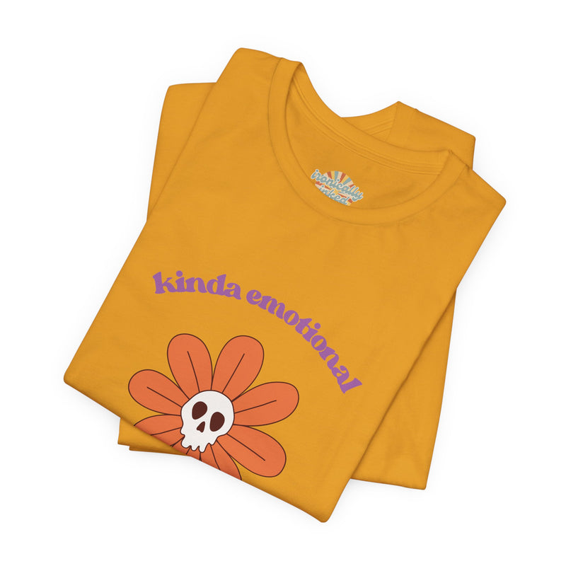 Graphic Tee - Kinda Emotionless Kinda Emotional Floral Skull Mental Health Awareness T-Shirt
