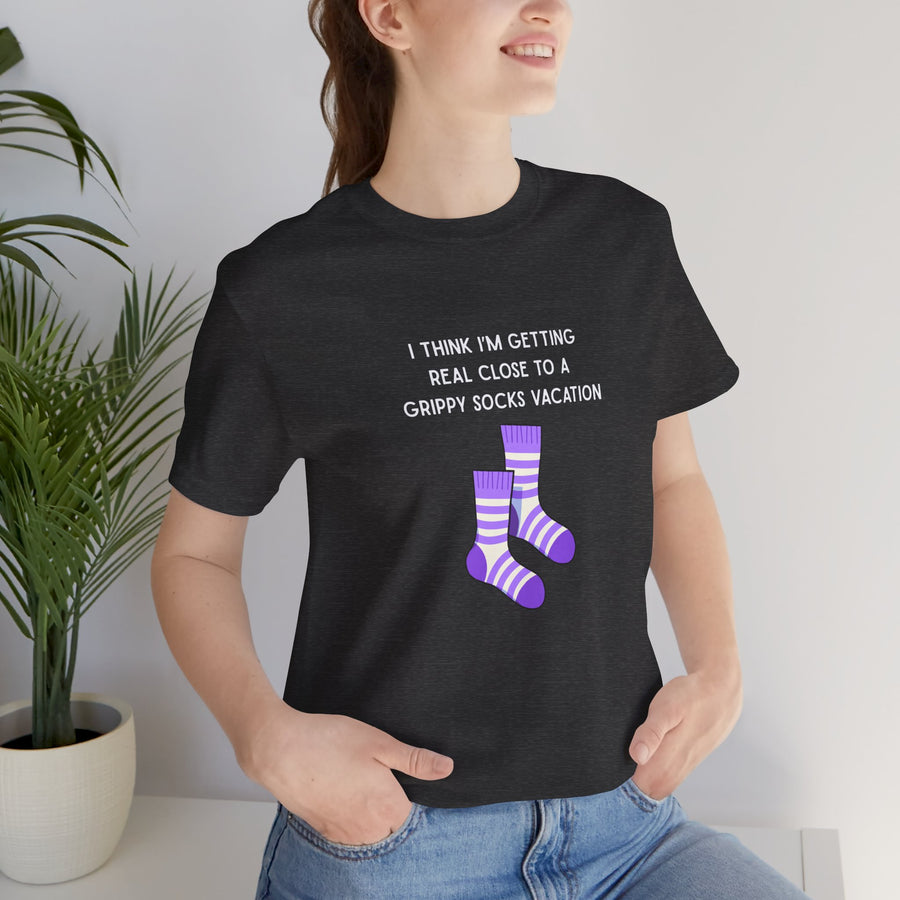 Graphic Tee - "Grippy Socks Vacation" Mental Health Awareness T-Shirt