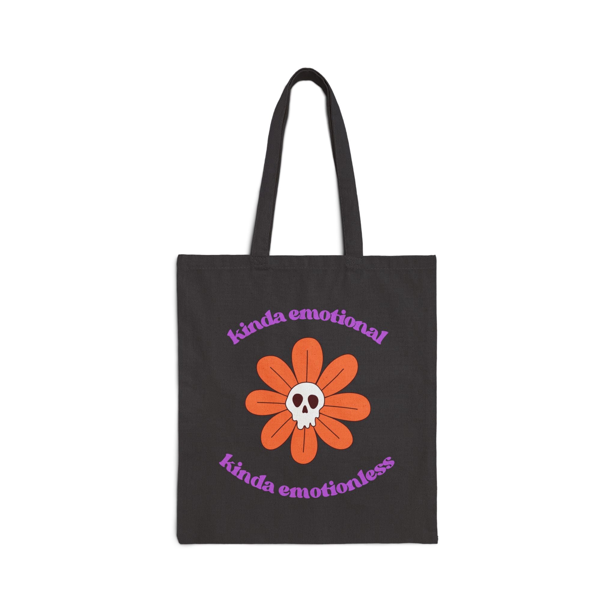 Emo Flower Tote Bag — "kinda emotional kinda emotionless" Cotton Canvas Tote