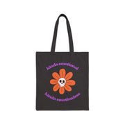 Emo Flower Tote Bag — "kinda emotional kinda emotionless" Cotton Canvas Tote