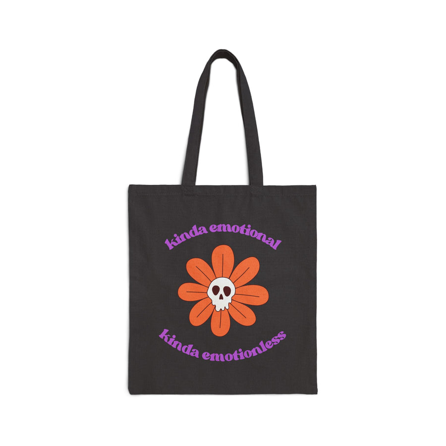 Emo Flower Tote Bag — "kinda emotional kinda emotionless" Cotton Canvas Tote