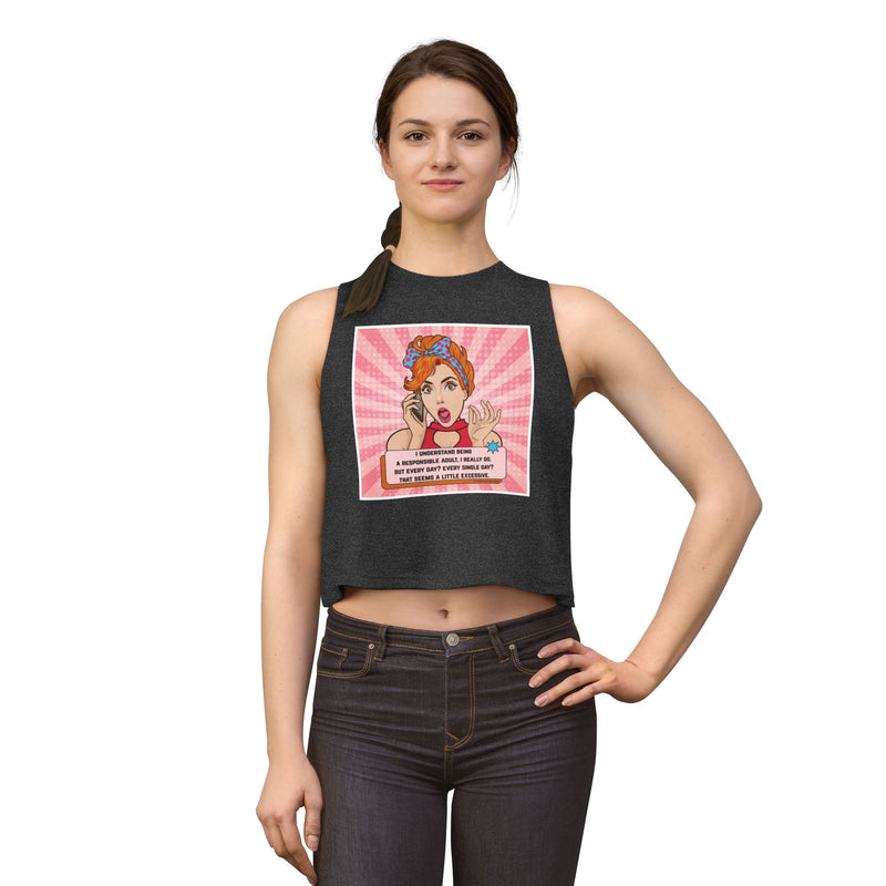 Crop Top - Retro Pop Art "I Understand Being A Responsible Adult..." Graphic Tank