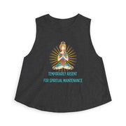 Crop Top — "Temporarily Absent for Spiritual Maintenance" Yoga Meditation Graphic Tank