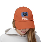 Distressed Cap — Sassy Cat “My Body Hurts and I’m Mad at the Government” Baseball Hat