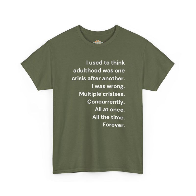Minimalist Text Tee — 'Adulthood' Graphic T-Shirt
