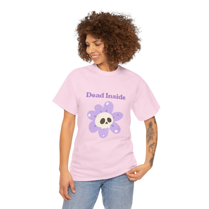 Graphic Tee — "Dead Inside" Skull Flower Mental Health Awareness T-Shirt