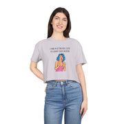 Crop Tee — Retro Pop Art 'Grippy Socks Vacation' Graphic T-shirt Top