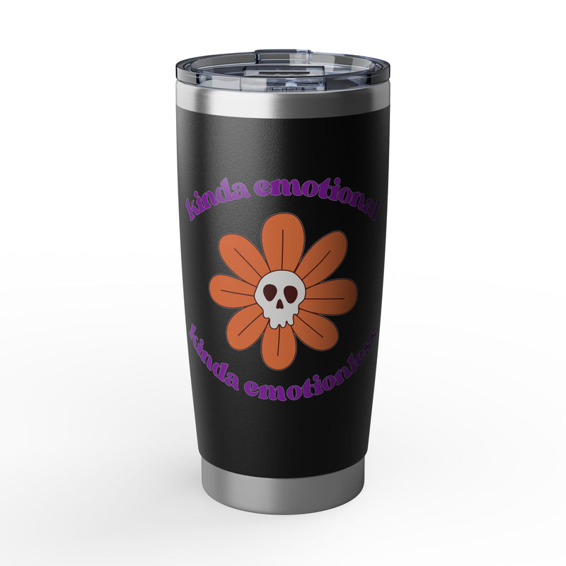 20oz Tumbler - "Kinda Emotional Kinda Emotionless" Flower Skull Insulated Travel Cup