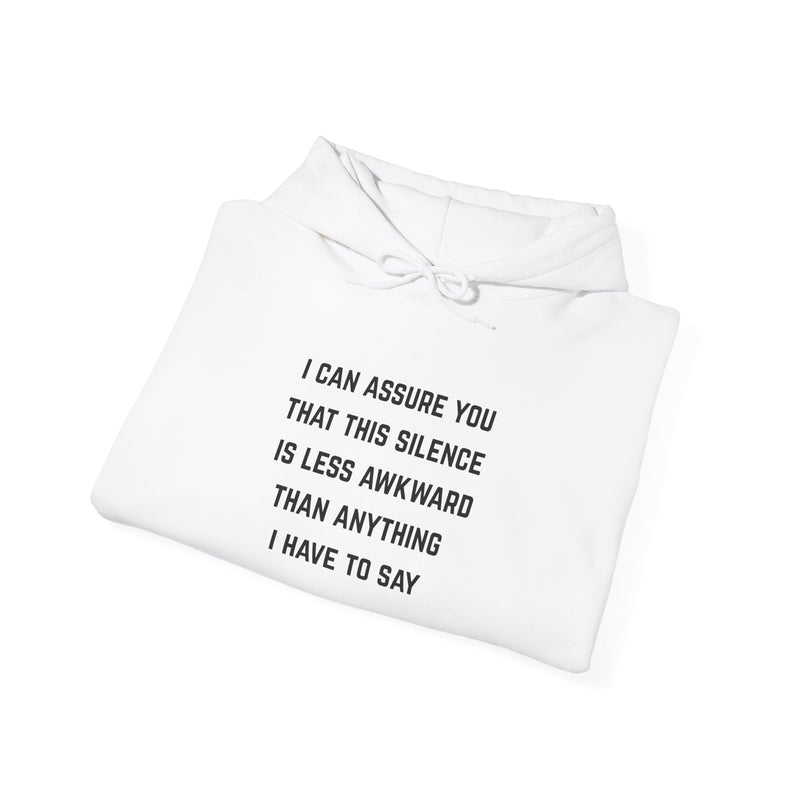 "Awkward Silence" Hoodie - Unisex Heavy Blend™ Minimalist Graphic Text Hooded Sweatshirt