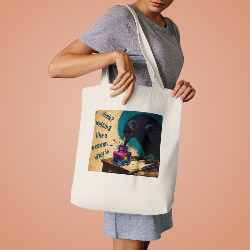 Wonderland "Why is a Raven Like a Writing Desk?" Cotton Tote Bag