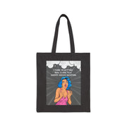 Retro Pop Art Tote Bag - "I Think I'm Getting Real Close to a Grippy Socks Vacation" Cotton Canvas Shopper