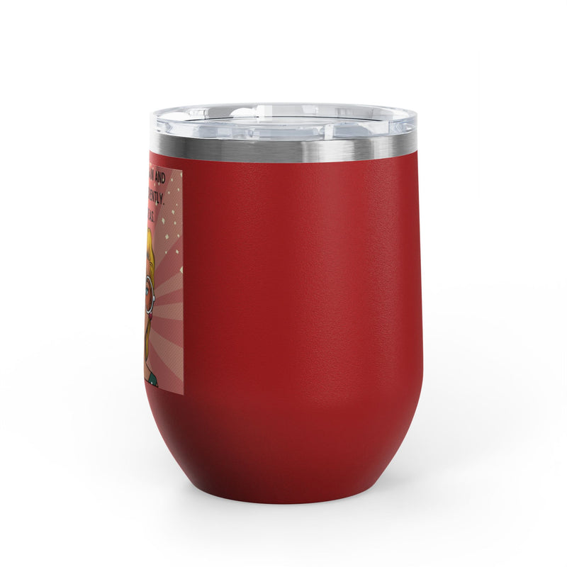 Retro Pop Art "14 Again" Insulated Stainless Steel 12oz Wine Tumbler